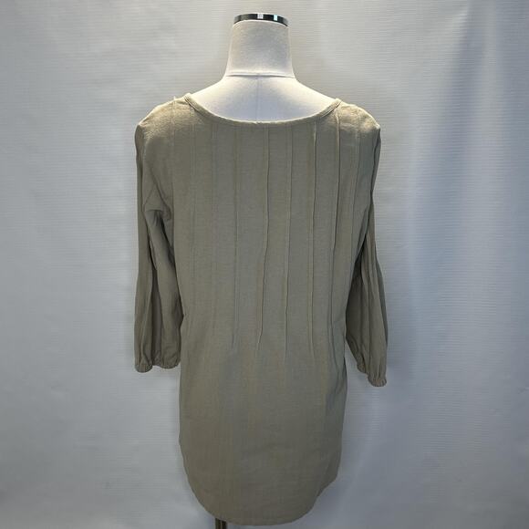 Soft Surroundings Sweater Womens Medium Tan Textured Pullover 3/4 Sleeve Cotton - Picture 4 of 12